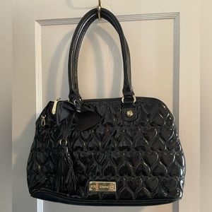 Betsey Johnson Black Quilted Shoulder/Tote Bag
